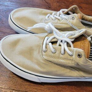 NWOT Men’s SPERRY TOP SIDER Size 12 Beige Canvas Sneakers